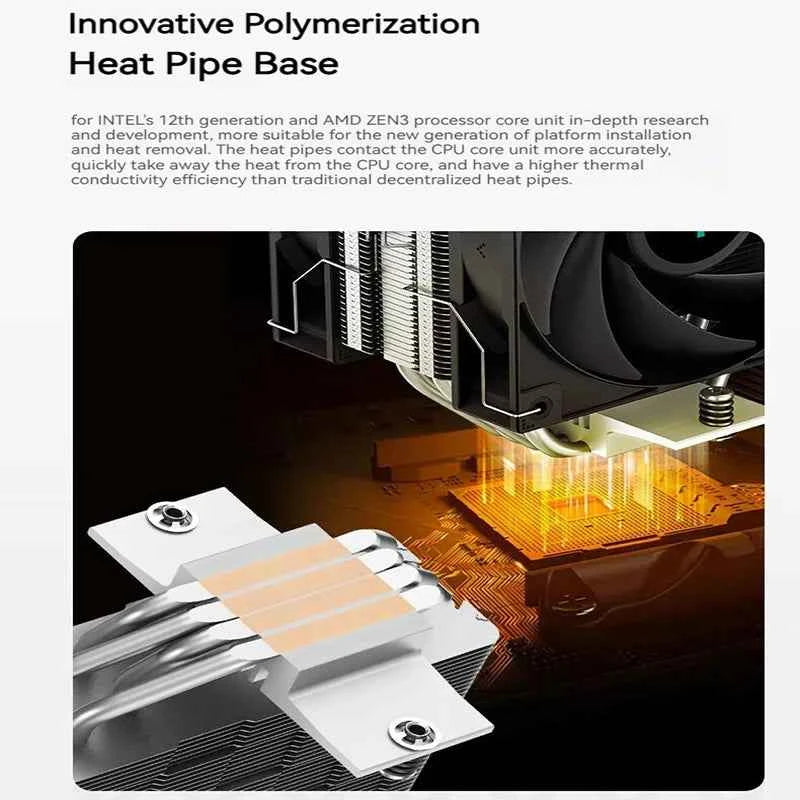 DEEPCOOL AG400 4 Heat pipes Dual Fan CPU Air-Cooling Radiator, 2000RPM Desktop Cooling Fan for Intel LGA1700 1200 115X AMD AM4 AM5