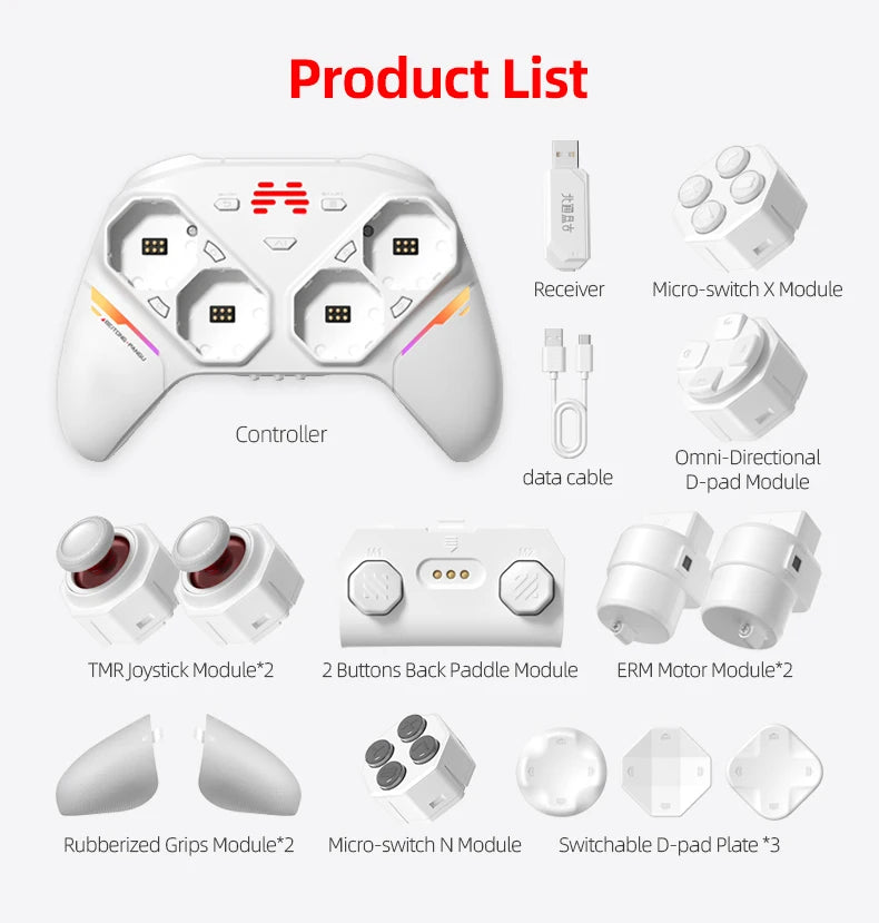 BEITONG PanGu Custom Modular Game Controller Wireless Gamepad Customizable Gaming Controller for PC/NS2/Mobile/Steam