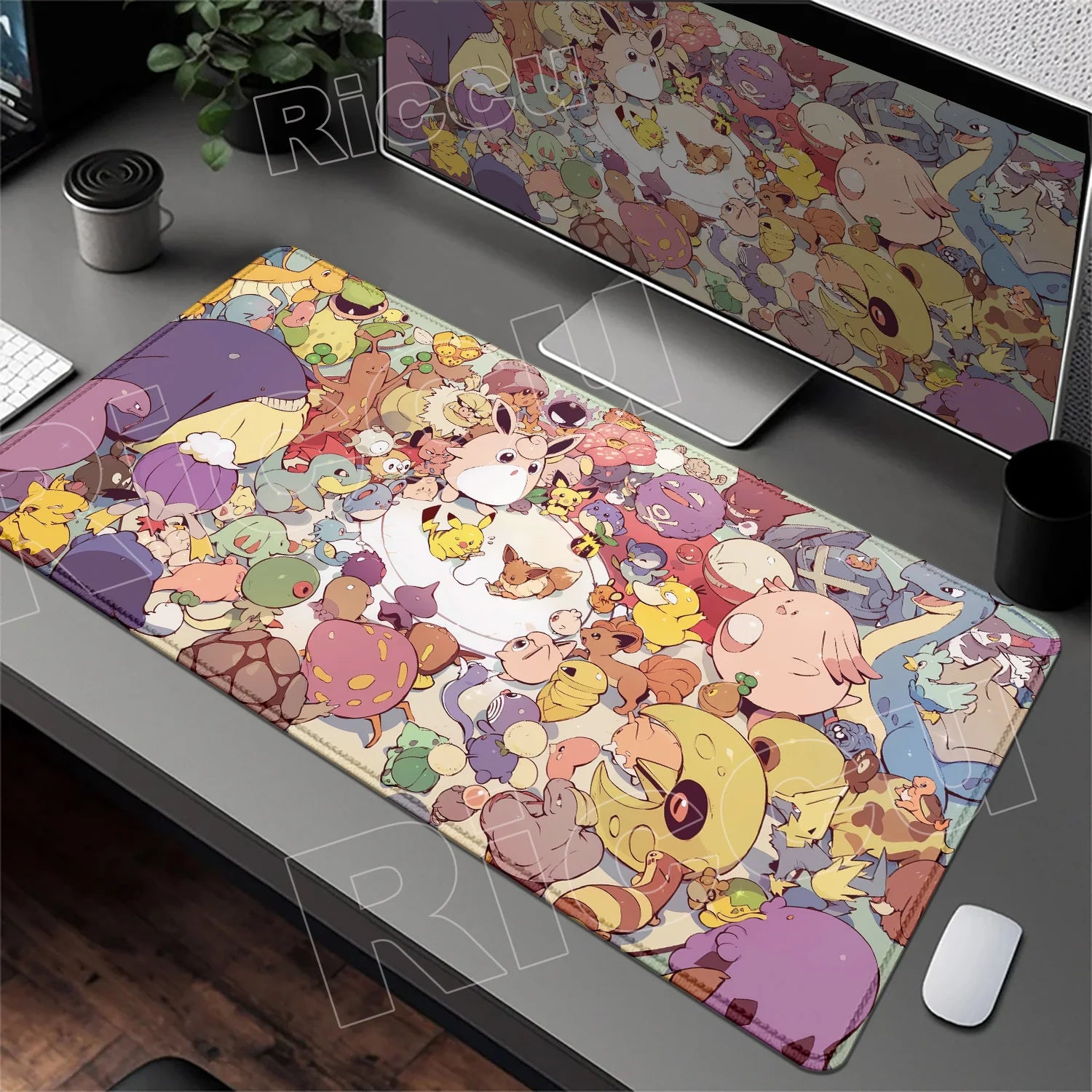 HD 900x400 Rubber Large PC Mousepad Gaming Mouse Pad Accessories Pikachu Slowpoke XXL Desk Keyboard Mat Computer Laptop Mausepad