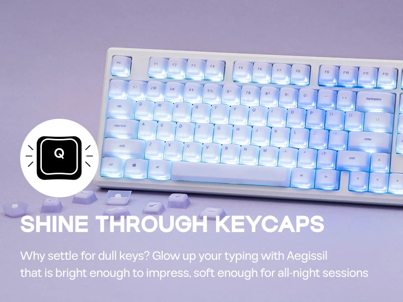 EPOMAKER AegisSil Keycap Set 113 Cherry Profile Silicone Material Keys for Cherry MX/Kailh/Outemu/Gateron Mechanical Keyboard