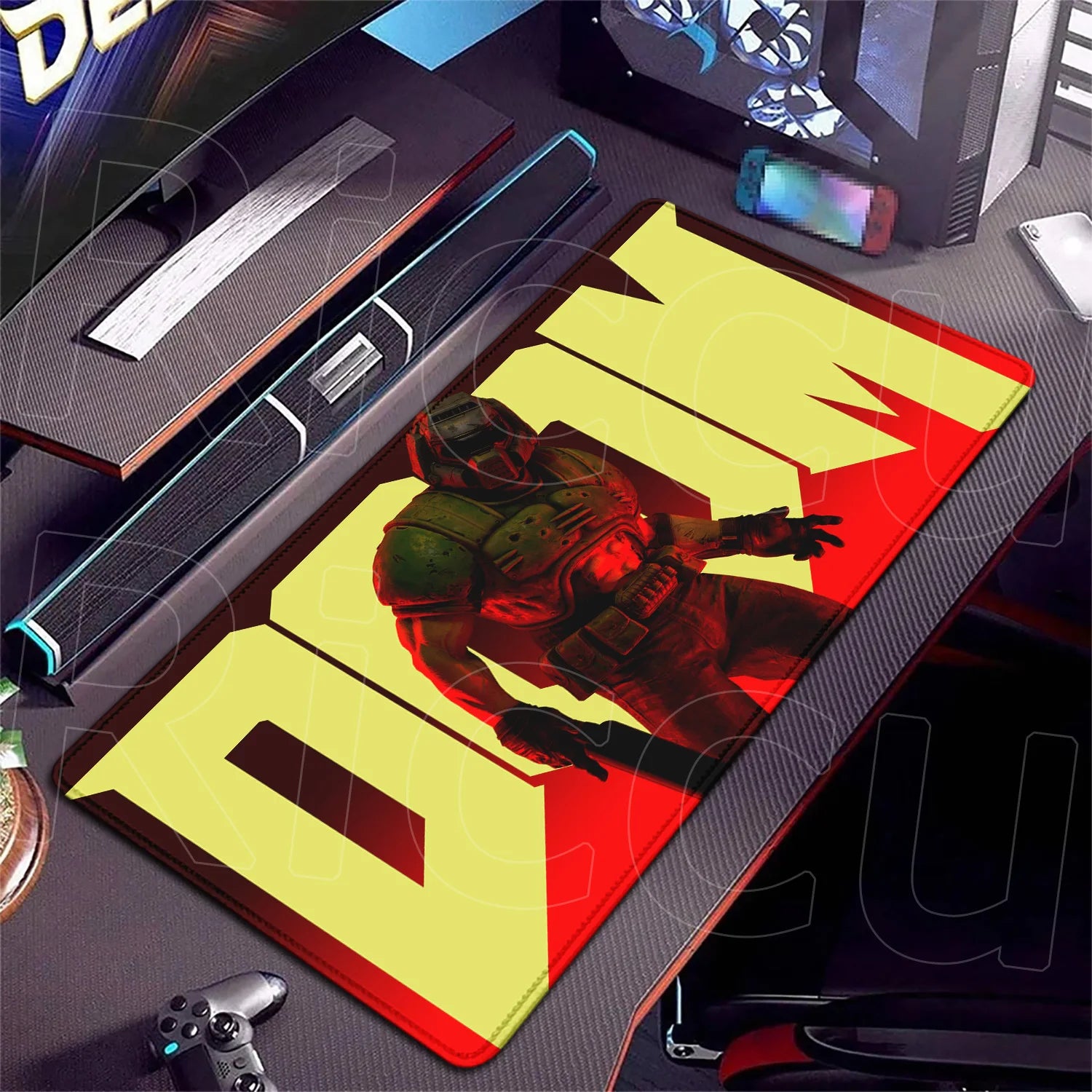 PC accessories 400x900mm Desk Mat Popular games D-Doom Mousepad Large Gaming Mouse Pad LockEdge Computer Keyboard Table DeskMat