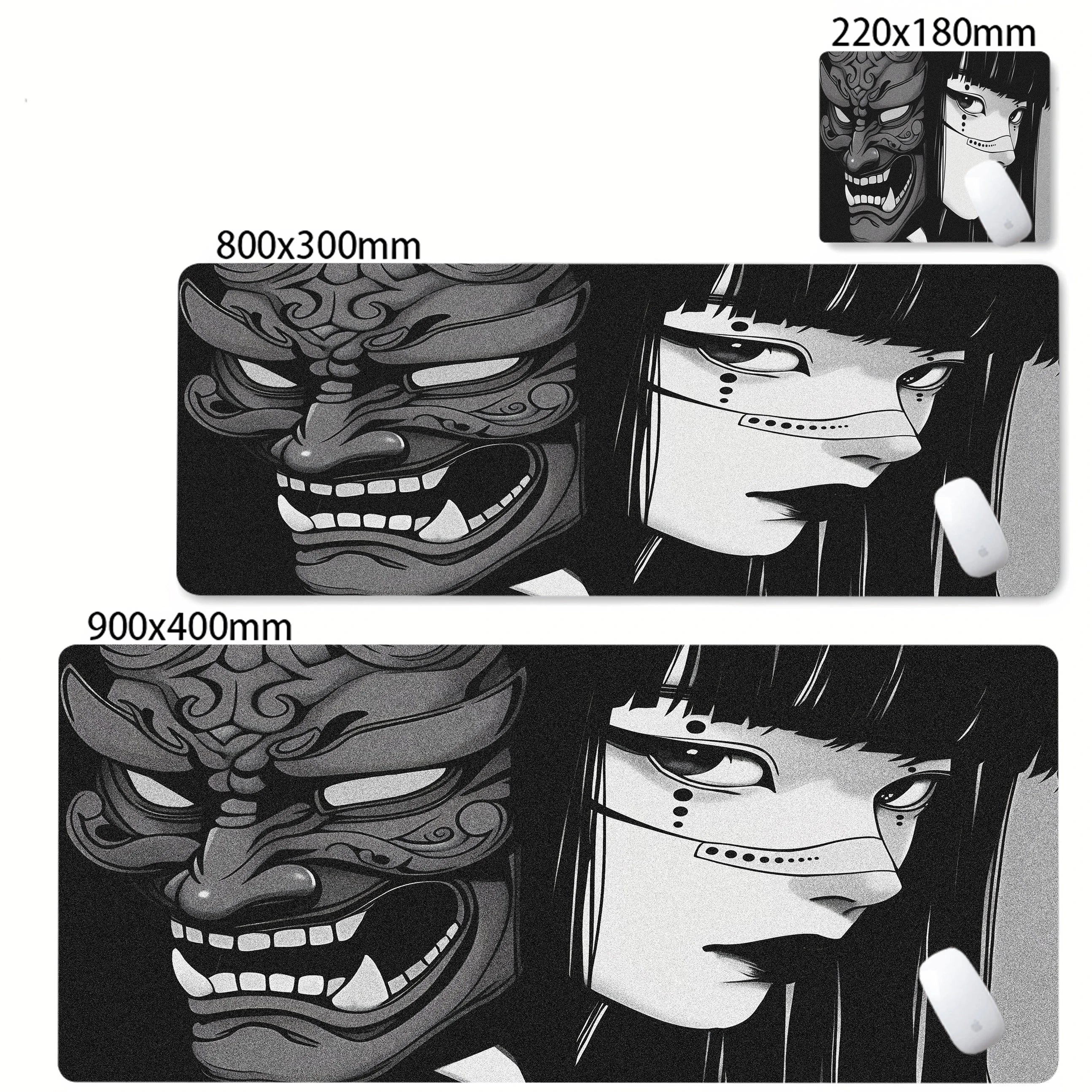 Mask Anime Girl Mouse Pad Large Computer Office Game Table Mats XXL Rubber Anti-slip Gaming Keyboard Mousepads Long Desk Pads