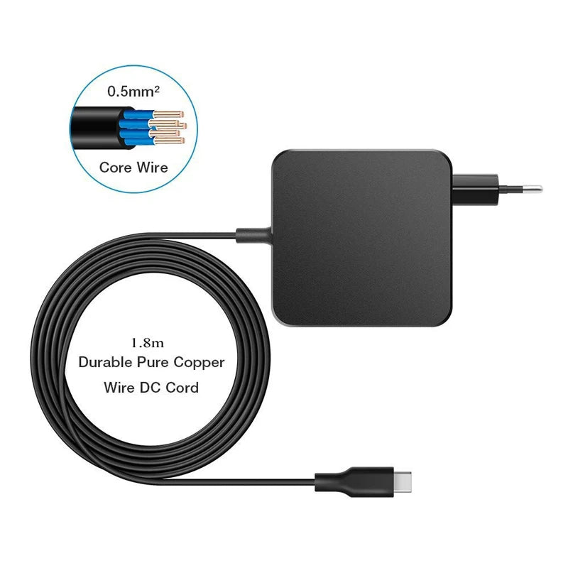 90W USB C Laptop Adapter Type C Power Delivery PD Wall Charger 87W for MacBook Pro Air 2018 HP Dell ASUS Lenovo Ipad Pro EU Plug
