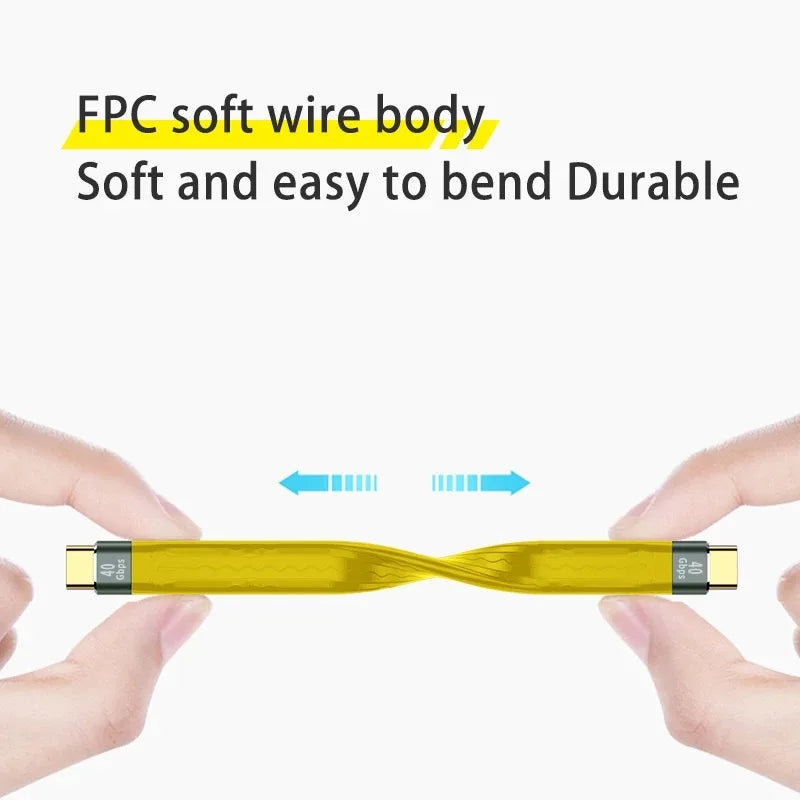 5A Fast Charging Short Cable PD 100W USB C to Type C Cable 40Gbps Data Cable Thunderbolt 3 4K@60Hz Cable For Laptop Cellphone