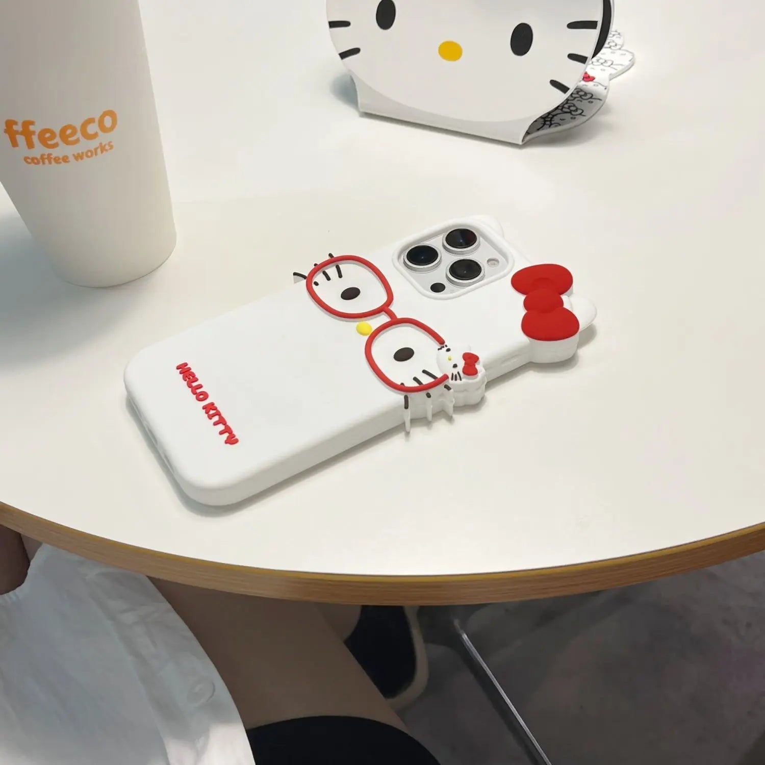 Sanrio 3D Cartoon Glasses Hello Kitty Phone Case For iPhone 17 Promax 16 15 14 13 12 Pro Max 11 So Cute Y2K Soft Silicone Cover