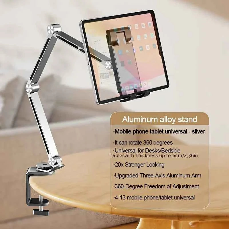 Aluminum alloy turntable stand, mechanical arm, universal cantilever, universal metal desktop computer stand, iPad