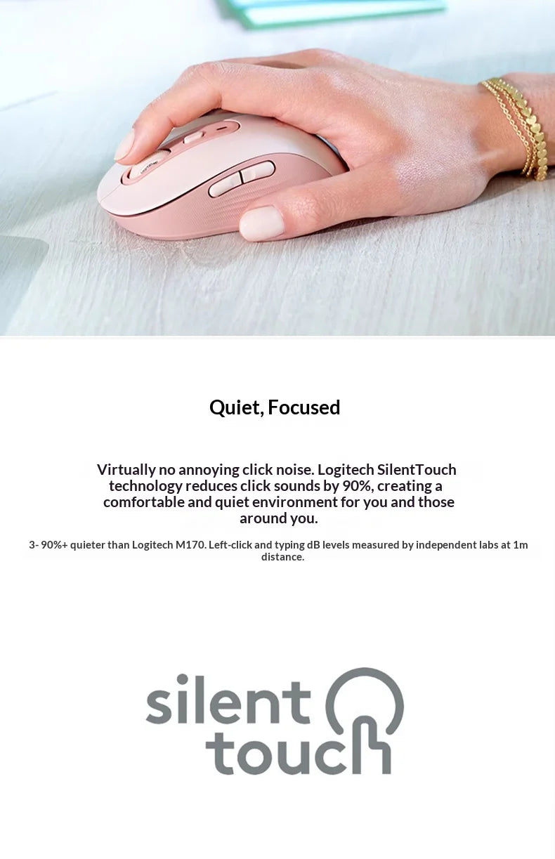 Logitech M750 Wireless Bluetooth Mouse Silent Click Comfort Shape Long Battery Life Multi Device Pairing for Mac Windows iPad