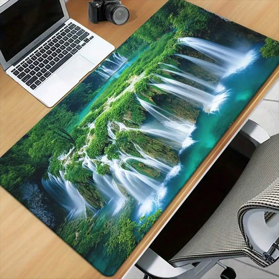Waterfall Forest Mousepad Anti-Slip Rubber Desk Mat For Gaming Office Laptop
