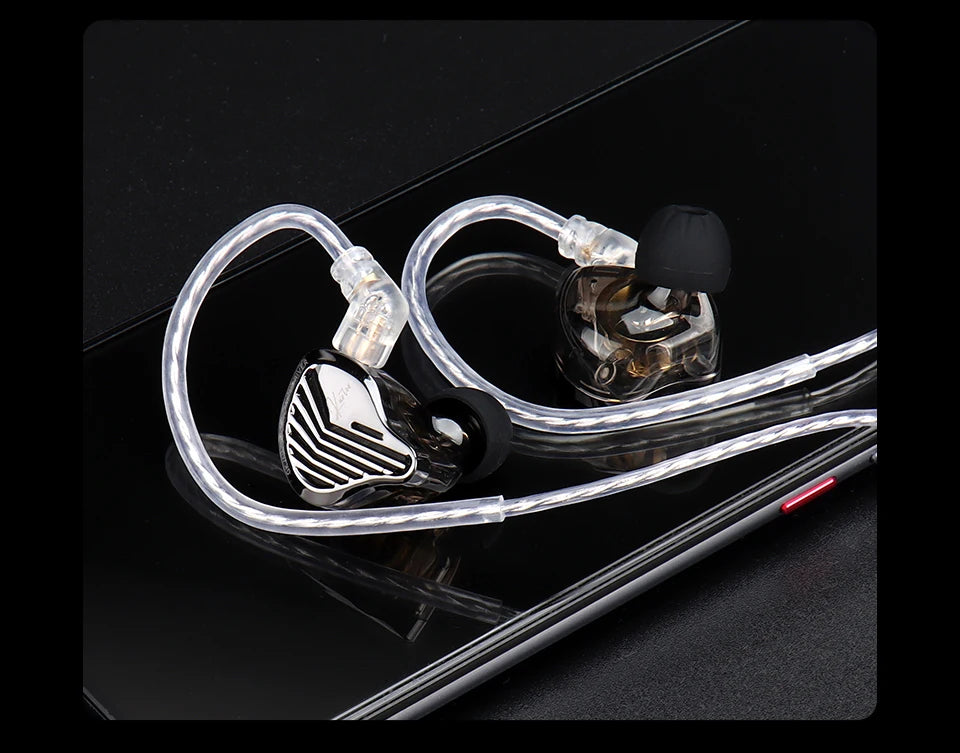 GK KUNTEN Dynamic Drive Headphones HIFI Heavy Bass Earbuds Sports Metal Headphones Detachable Headphones 2PIN KZ Zenith EDX