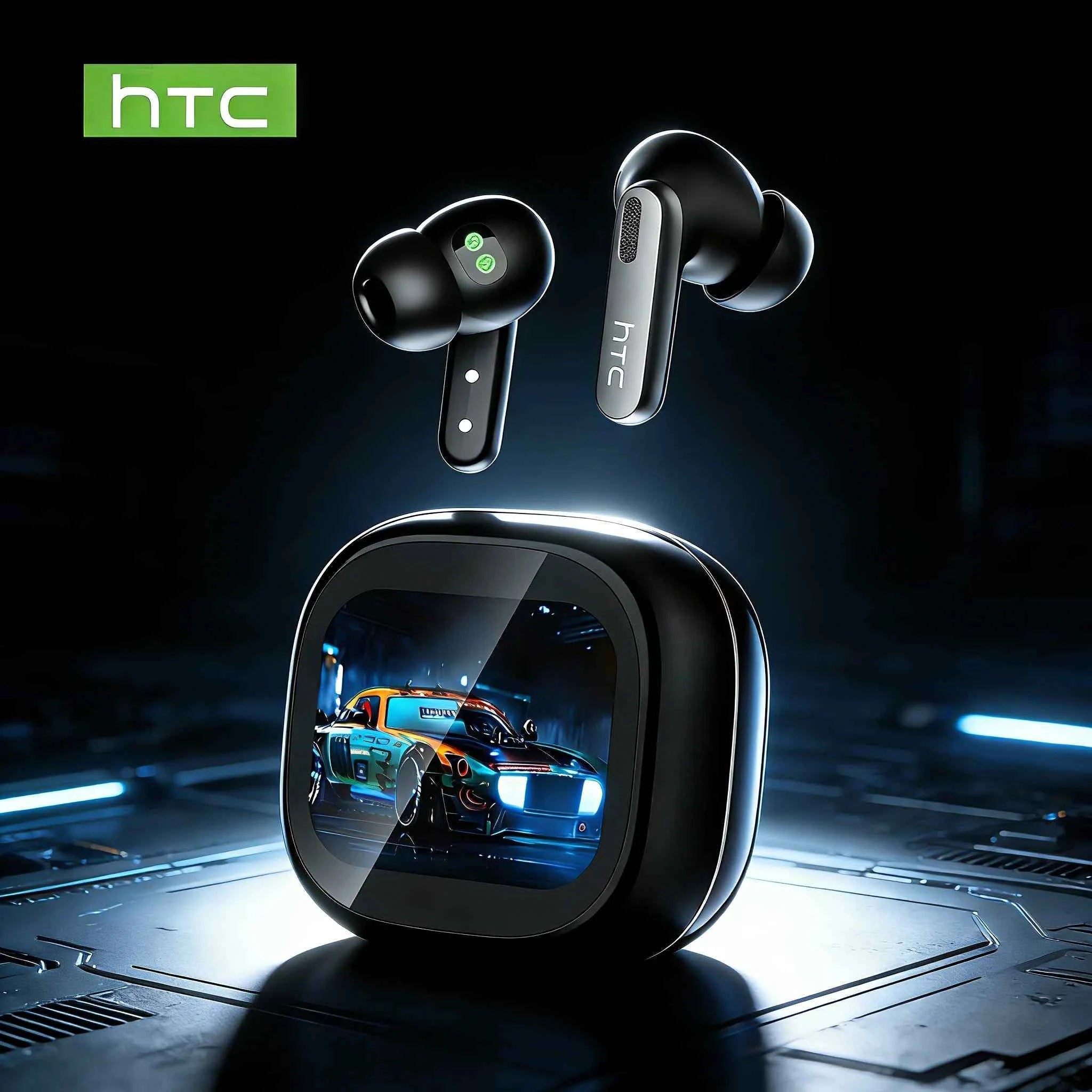 HTC NE46 TWS Earbuds BT 6.0 Heart Rate Monitoring Earbuds Smart Screen Charging Case  Noise Cancelling HiFi Stereo AI Translator