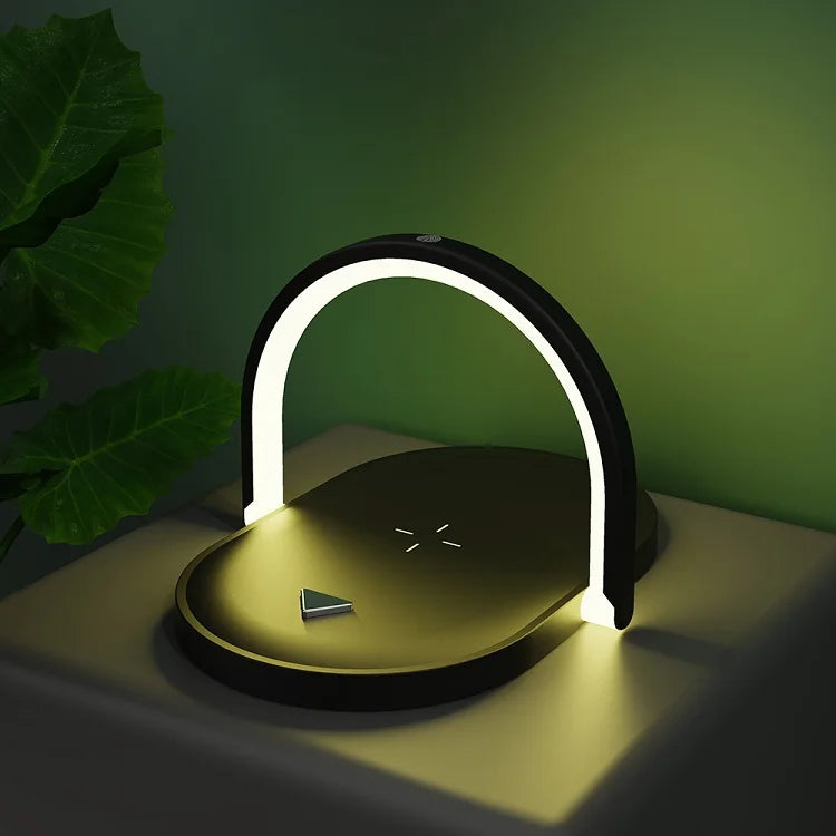 Private model foldable wireless charger 15W fast charging mobile phone bracket three-in-one creative night light wireless chargi