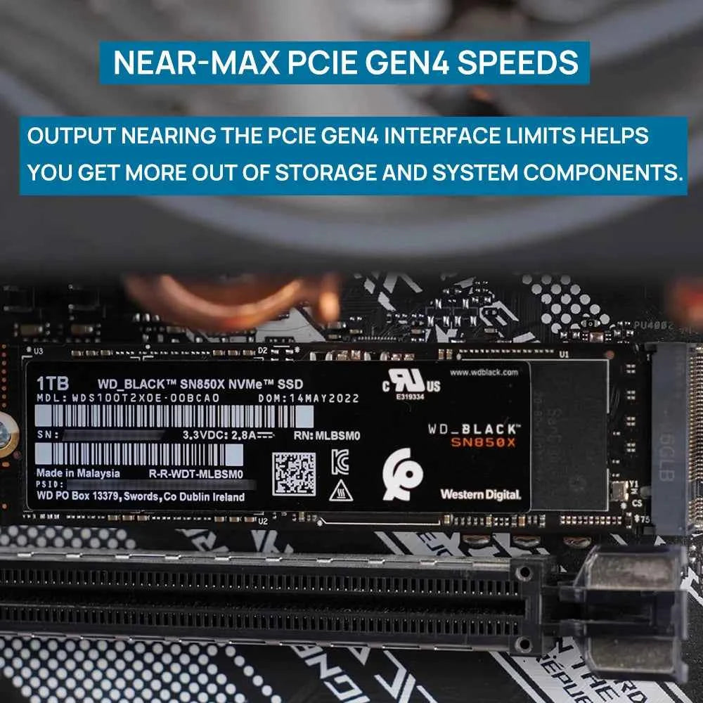 Western Digital WD SN850X SSD 1TB 2TB NVMe Gen4 PCIe M.2 2280 PCIe 4.0X4 Drive Internal Solid State Disk for PS5 Desktop Laptop