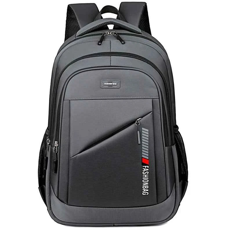 Men's large-capacity backpack, fashionable laptop bag, suitable for travel and business, equipped with secure zipper closure and