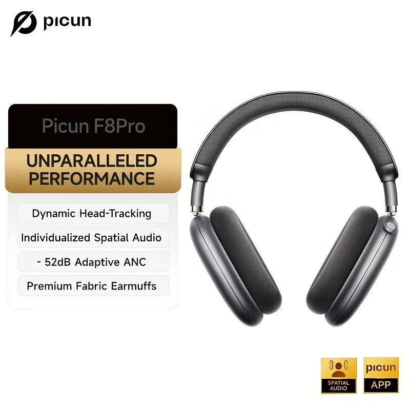 Wireless Over-Ear Bluetooth Headphones, Active Noise Cancelling, HiFi Stereo Sound, Long Battery Life, Comfortable Soft Memory Foam Ear Cushions, Foldable Design for Gaming, Music, Travel, Work, TV, PC, Dual Device Connection