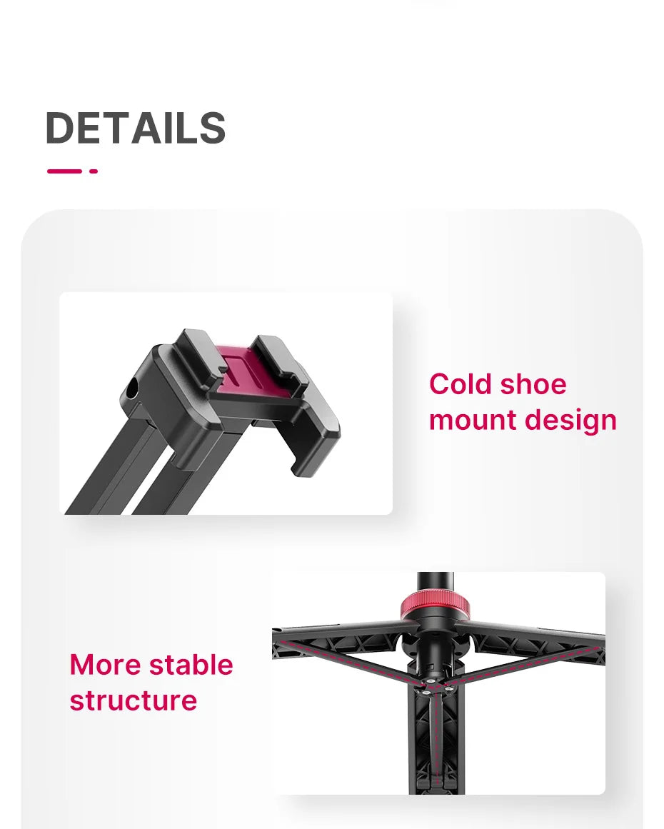ULANZI TRIPOD MT-44 Tripods Smartphone Vlog Tripods With Cold Shoe Phone Mount Holder For Mobile Tripod Camera Portable SLR