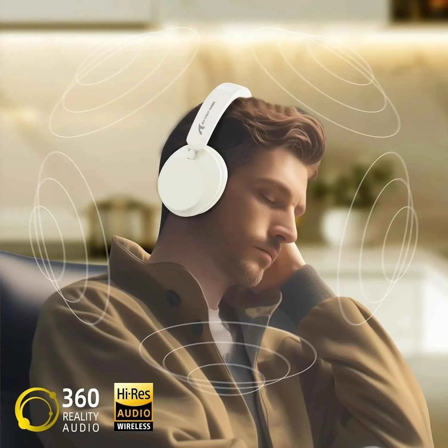 ATTACK SHARK G500 Wireless Over-ear Noise Canceling Headphones,Bluetooth ANC Gaming Headset with BT 5.3/3.5mm Audio Cable