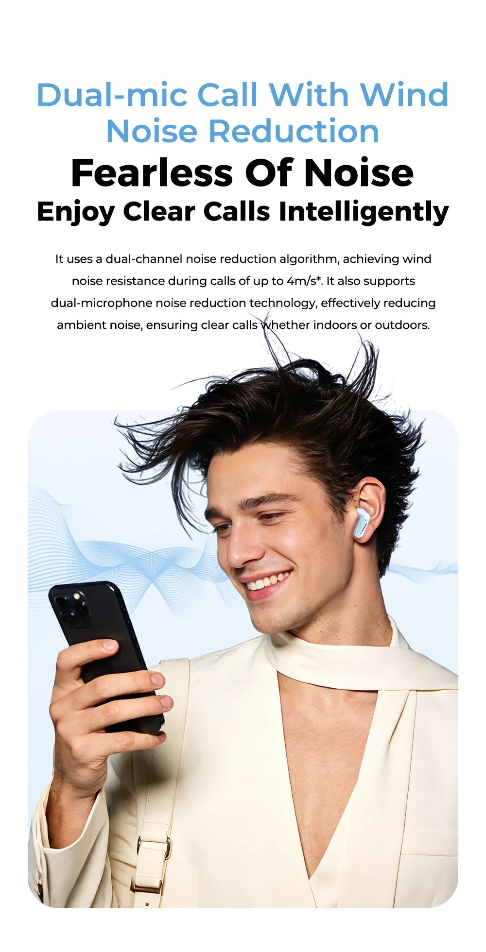 MINISO MS119 Wireless Bluetooth Earphones Ai Translator Headphones Low latency Earbuds 50Hrs Playback More Comfortable to wear