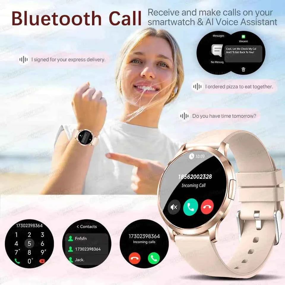 2025 New 1.32inch AMOLED Smart Watch Women GPS Trajectory Heart Rate Bluetooth Call Always Display Lady Smartwatches Men For IOS