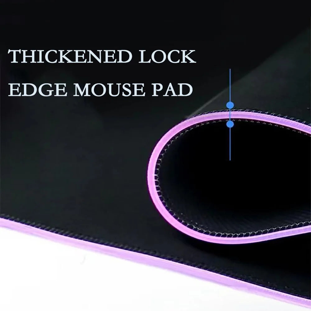 LED Lighting RGB Mouse Pad E-sports Game Keyboard Pad Table Mats Geometric Hexagons Pc Accessories Deskmat Mousepad Gamer Anime