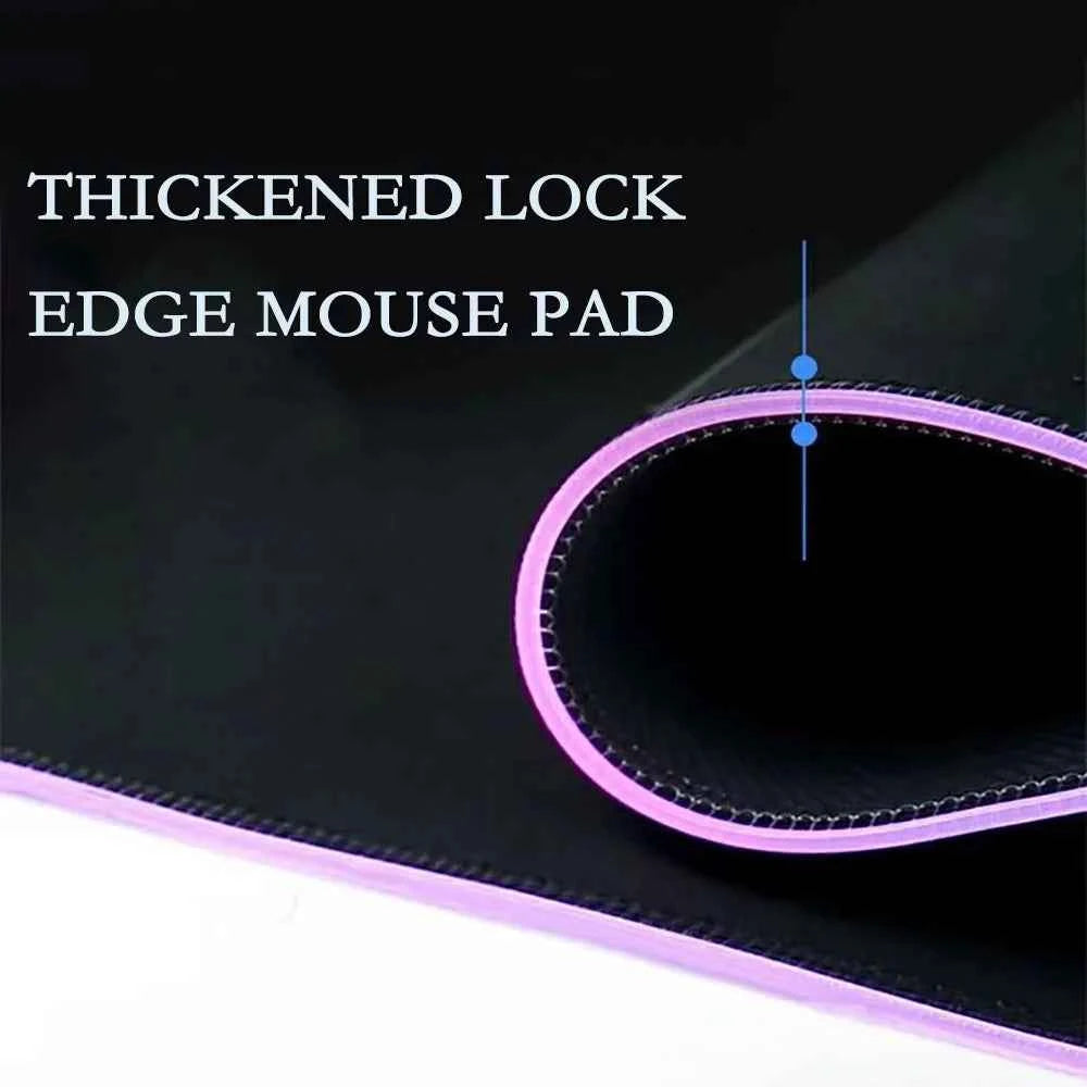 LED Lighting RGB Mouse Pad E-sports Game Keyboard Pad Table Mats Geometric Hexagons Pc Accessories Deskmat Mousepad Gamer Anime