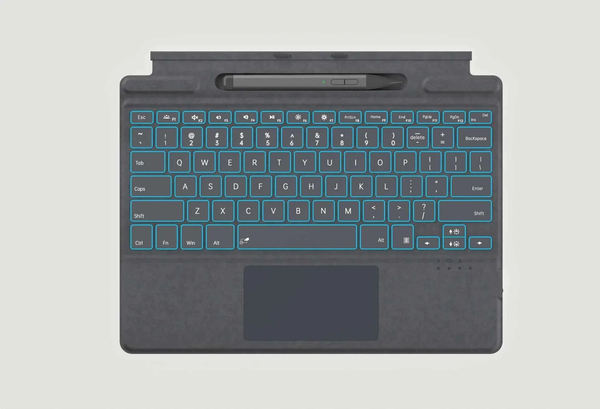 2025 New Color Microsoft Surface Pro 8/9/X/10/11 Bluetooth Magnetic Keyboard with Pen Slot,Touchpad and 7-color Backlit Keyboard