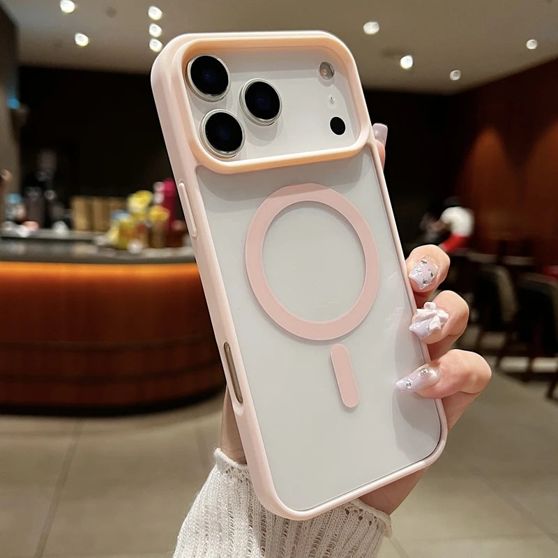 New 17 pro max Clear Magnetic Phone Case for iPhone 17 Air 17 pro max Magsafe Candy Color Transparent Protector Back Cover