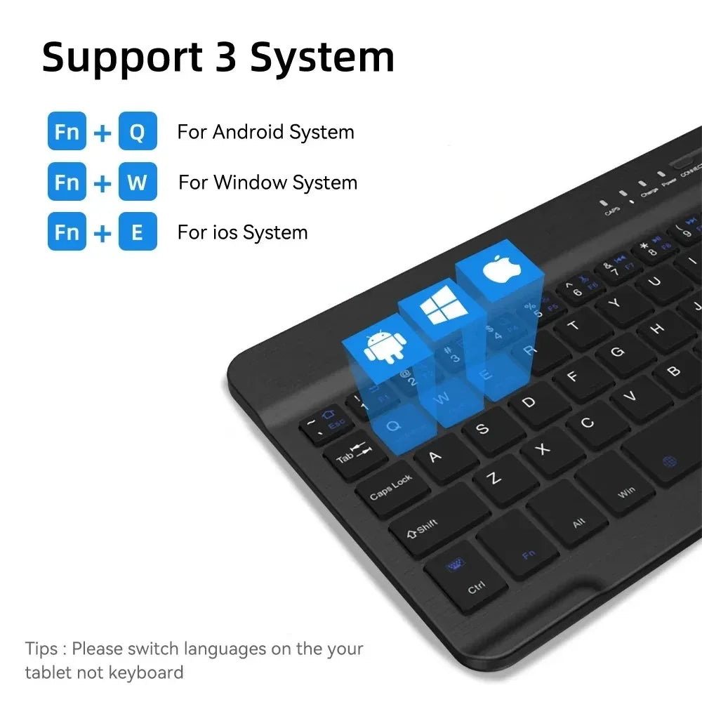 Tablet Wireless 10inch Keyboard For iOS Android Windows For iPad Huawei Samsung Teclado Bluetooth-compatible Keyboard and Mouse