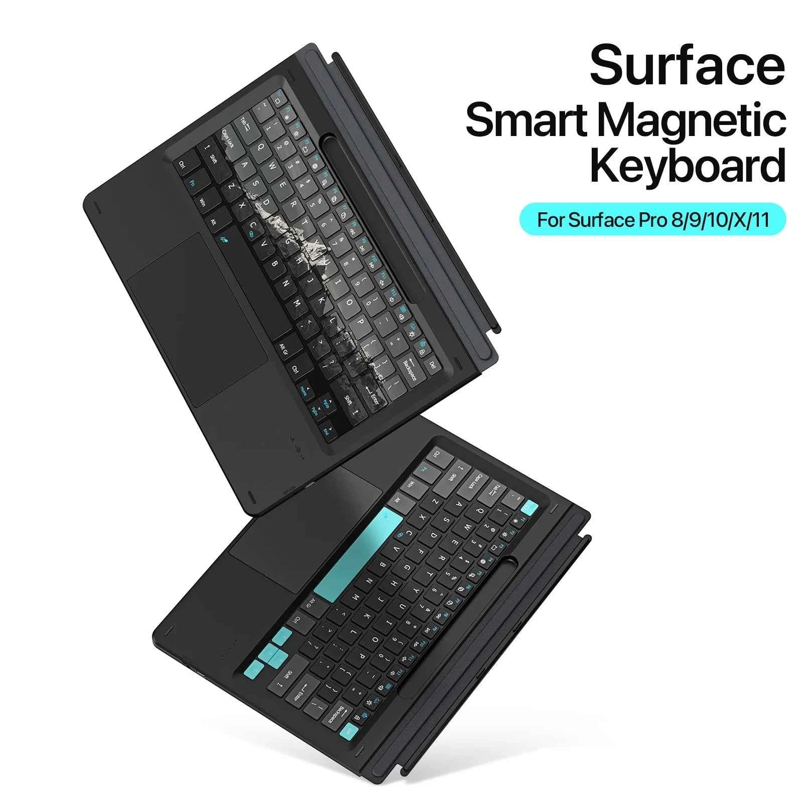 DUXDUCIS Bluetooth-Compatible Magnetic Ultra-Slim Keyboard For Microsoft Surface Pro 8/9/X/10/11 with Touchpad Backlight