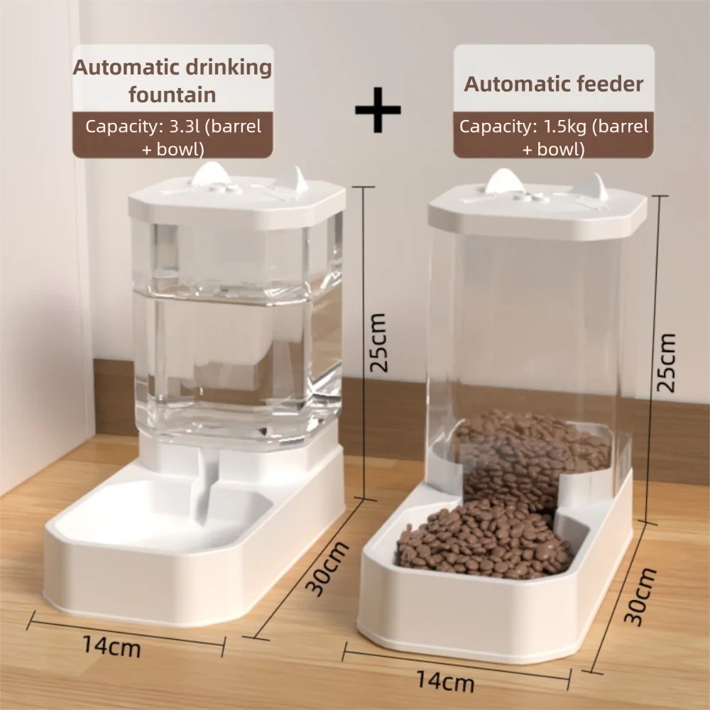 Automatic Cat Feeder Large Capacity 3.3L Pet Water Dispenser Stable Pet Supplies Cat Food Dispenser for Cats and Dogs
