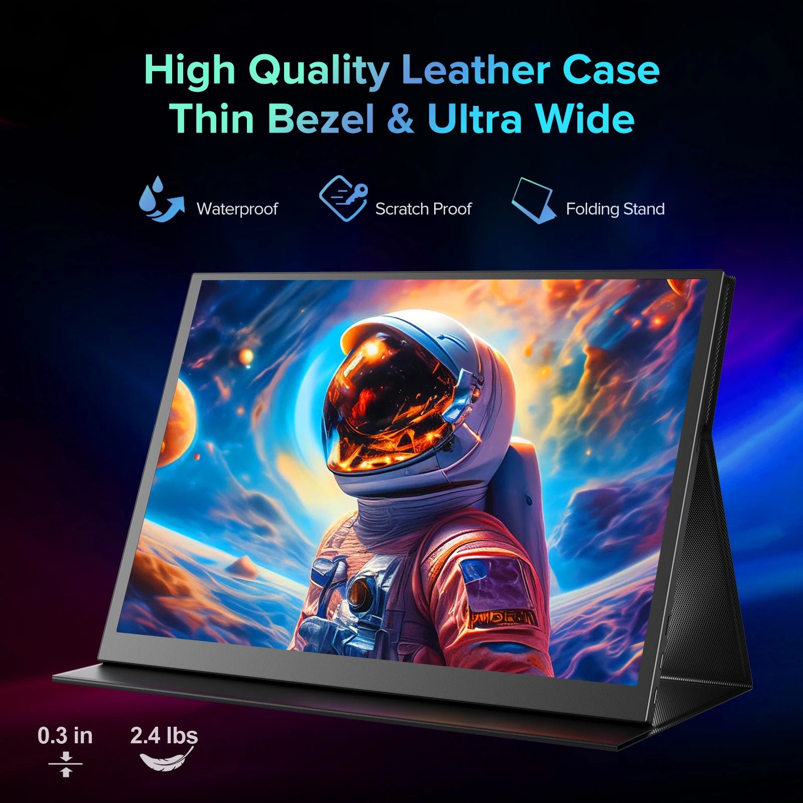 UPERFECT 4K Portable Monitor 18.4' 3840 X 2160 UHD USB-C HDMI FreeSync HDR External Computer Display with Speakers Cover VESA