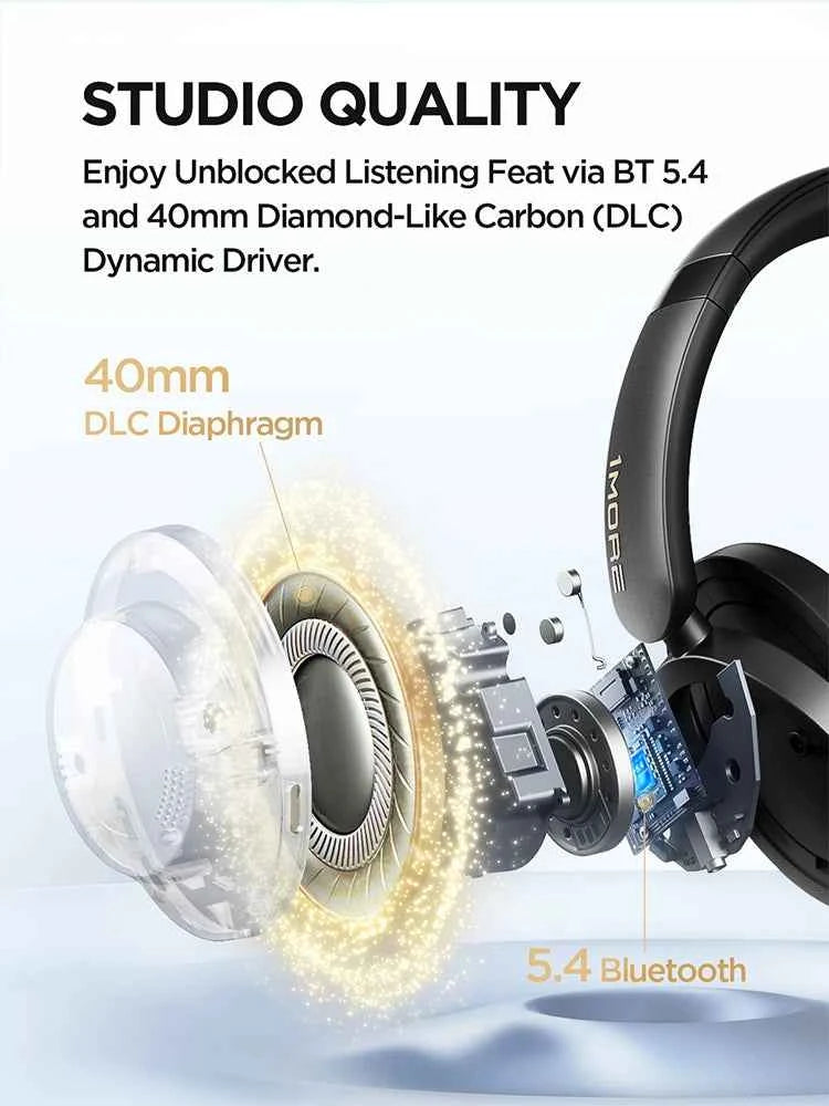 1MORE SonoFlow Pro Wireless Headphone 100H Playtime flash-sale Bluetooth Active Noise Cancelling  Hi-Res Audio Clear Call