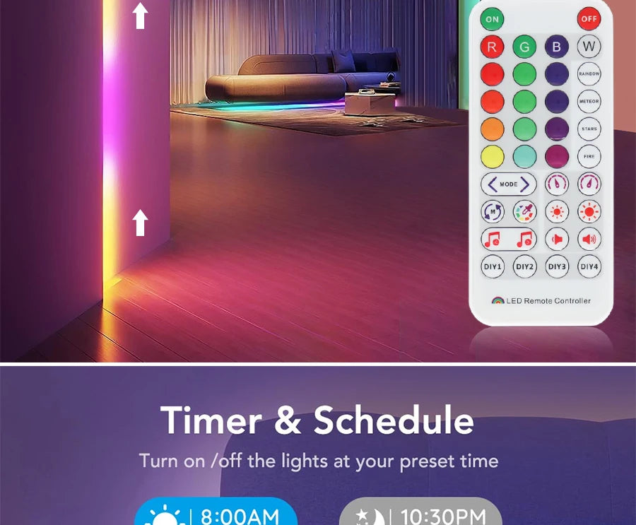 5V New 3mm Super Thin Addressable COB LED Strip RGBIC Individual Pixel Control 240LEDs WS2812B Dream Color USB Powered LED Tape