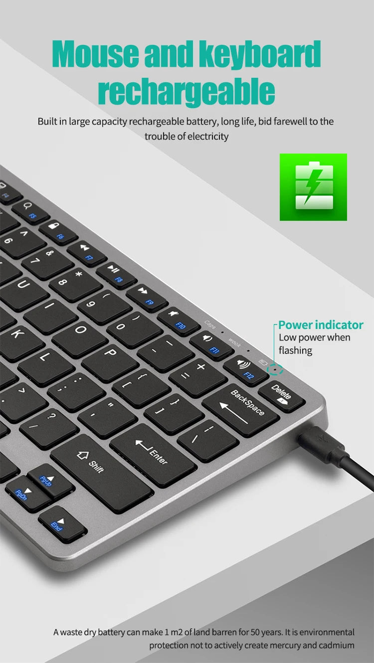 2.4G and Bluetooth Mini Keyboard Wireless keyboard and mouse Set For Notebook Laptop Desktop PC Tablet iPad Android Macbook