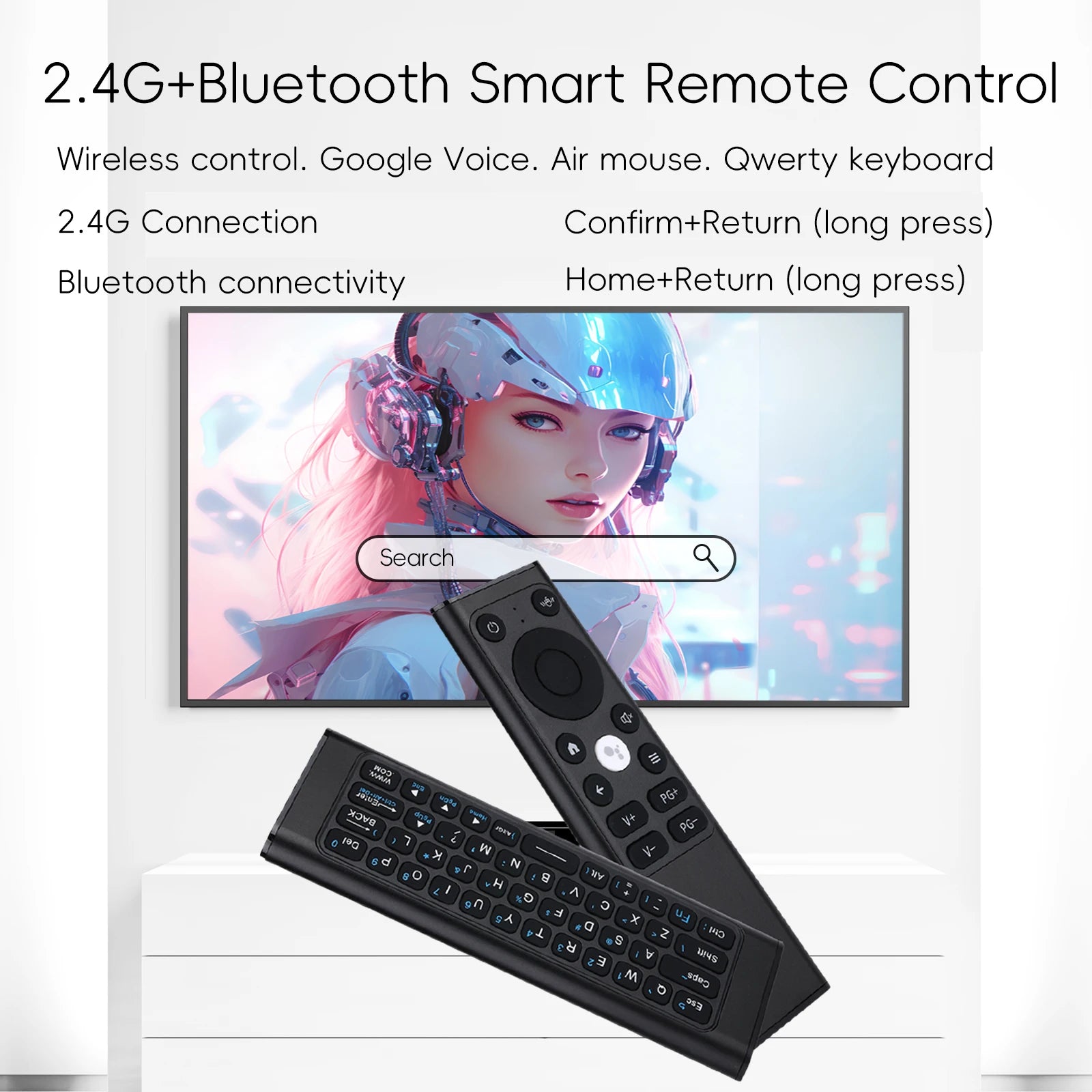 IPazzPort Mini 2.4G/BT Remote Wireless Air Mouse Keyboard