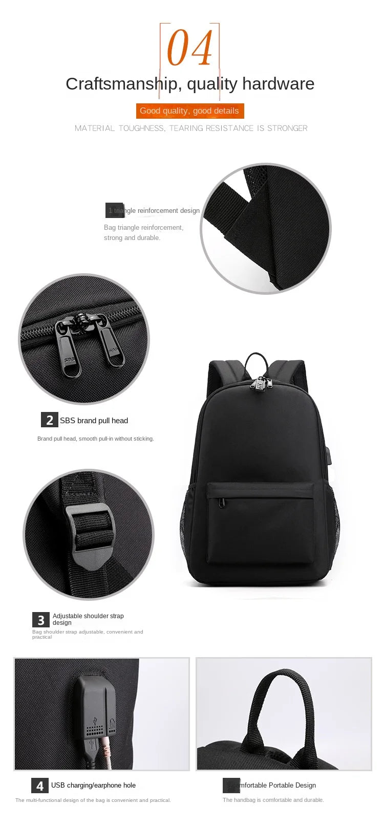 Attack on Titan Anime Print School Backpack Anti-Theft Laptop Bag for Boys Girls with Pencil Case