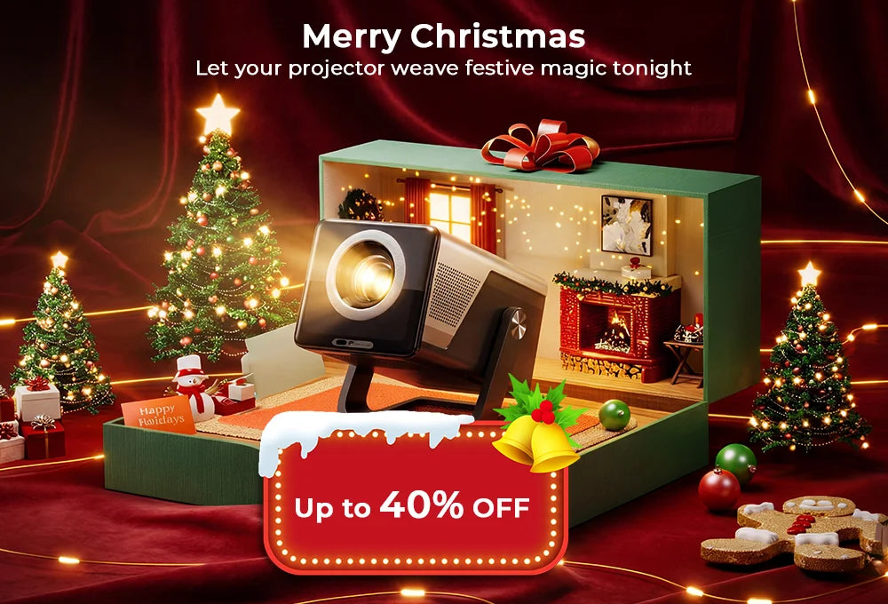 Lyncast 8K Support HD 1080P Auto Focus 2000ANSI Projector 5W Speaker Android 14 WiFi6 BT5.4 Outdoor Home Theater Projectors X7