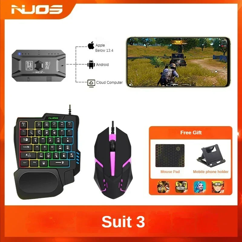 M1 Pro Gamepad Mobile Game Controller 4 in 1 Mouse Keyboard Converter BT V5.0 Programmable Adapter Support iOS Android System