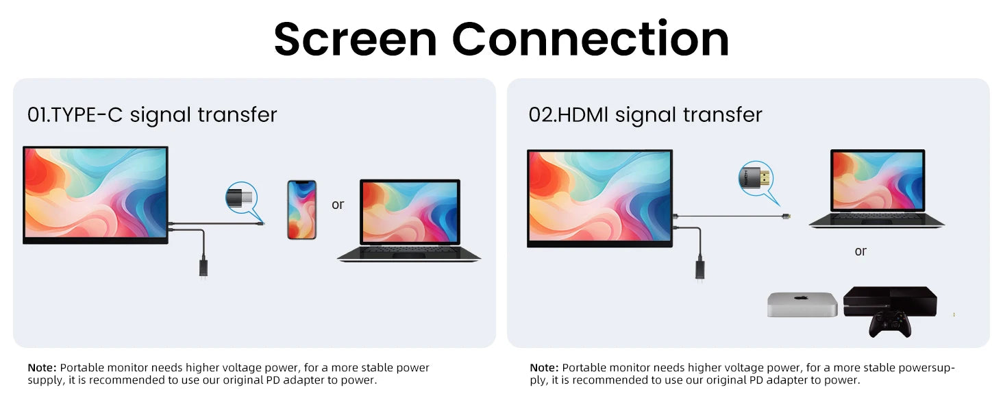 UPERFECT Portable Monitor For Laptop 18.5inch 120Hz IPS HDR HDMI USB-C Ultra-Slim Travel Display For Laptop MacBook Pro Air PC