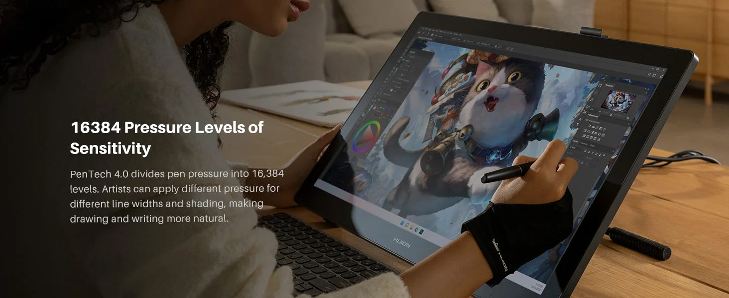 Huion Kamvas 22 Gen 3 Graphics Tablet Pentech 4.0 16384 Pressure Levels 99%sRGB 21.5inch Support Linux MacOS Android Windows