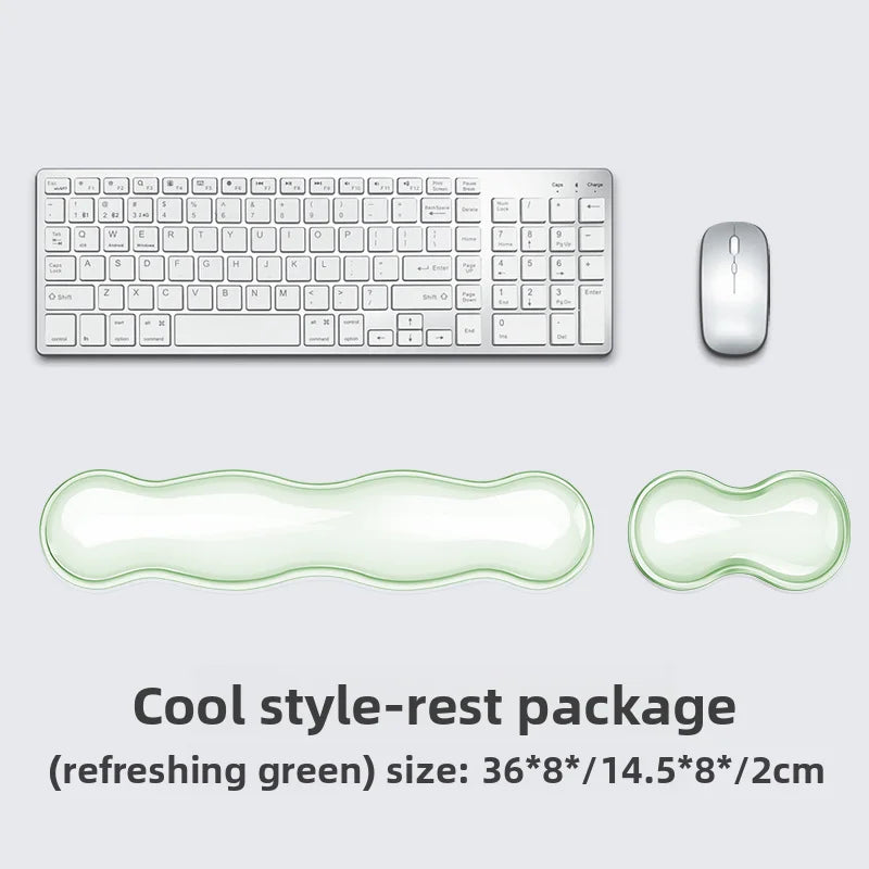 Silicone Keyboard Mouse Wrist Rest Support Ergonomic Wave Hand Pad Cushion Comfortable Soft for Gaming Office Computer Laptop