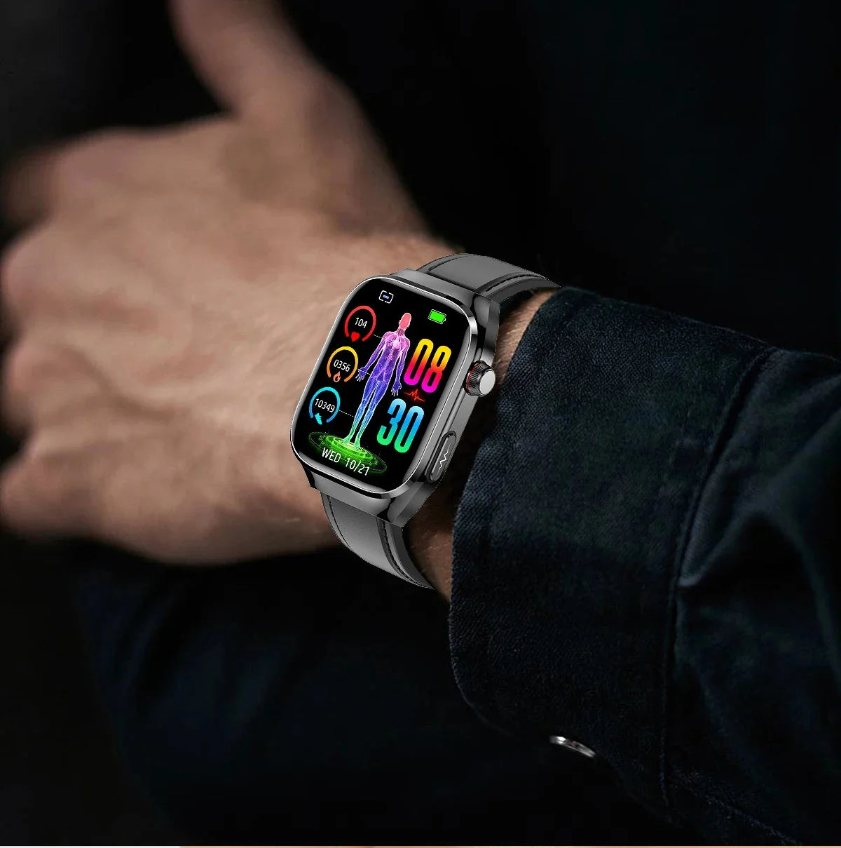 New Nursing Level Blood Pressure Laser Therapy Diagnosis Smart Watch Men Women Clock ECG+PPG Uric Acid Lipid Heart Rate Watches