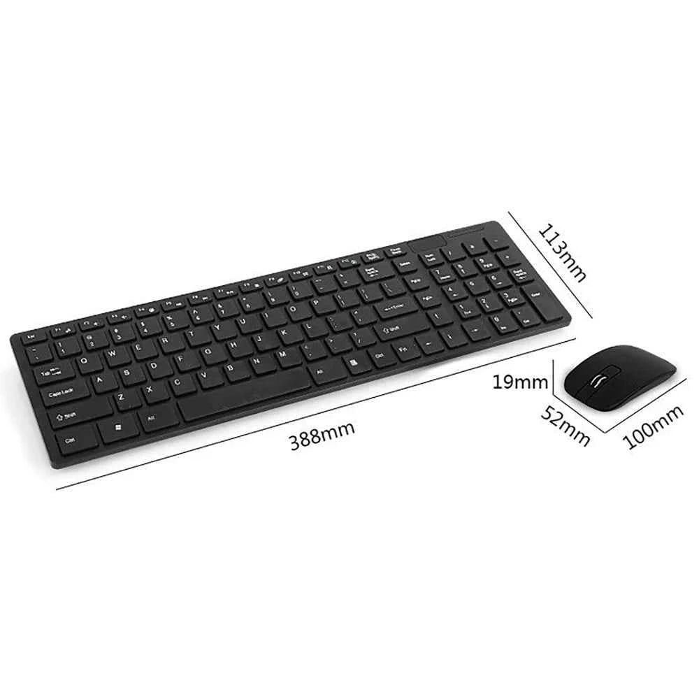 Ultra-thin 2.4G Wireless Keyboard Mouse Set with Keyboard Film Computer Office Gaming Silent Keyboard and Mouse（No Battery）