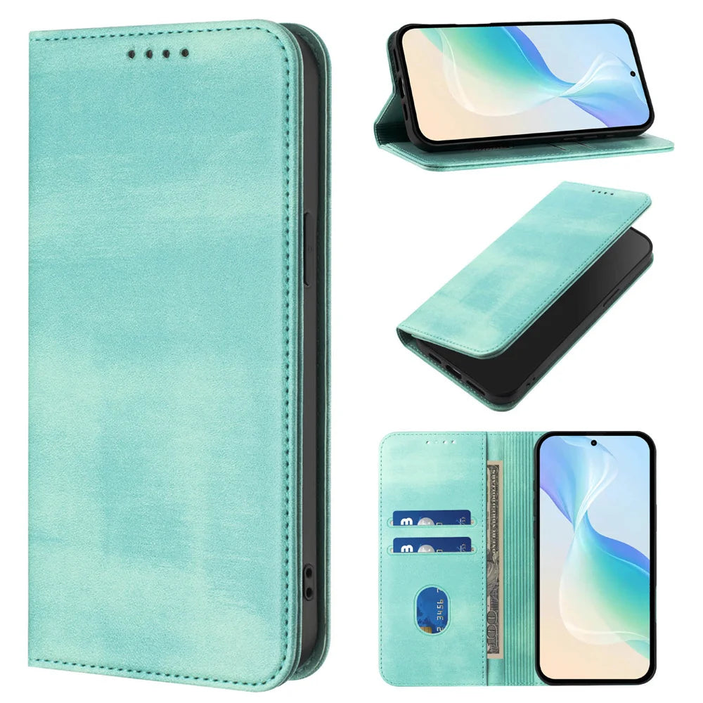 For iPhone 17 Pro Magnetic Wallet Flip Luxury Leather Case on For iPhone 17 16 15 14 13 12 11 Pro Max Plus 17 Air 16E Back Cover