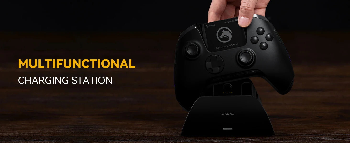 Mamba One V2 Screen Interactive Wireless Gaming Controller for iOS/Android/Switch/PC  Hall Effect,1800mAh with Charging Dock
