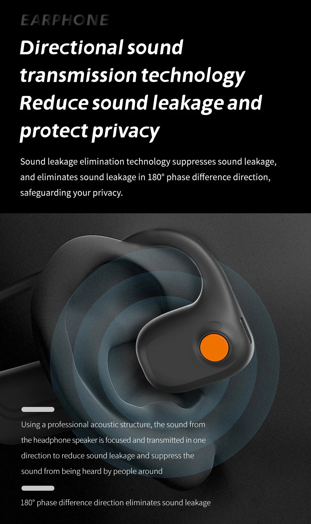 Professional air conduction HIFI sound quality wireless noise reduction Bluetooth headset with microphone suitable for work meet