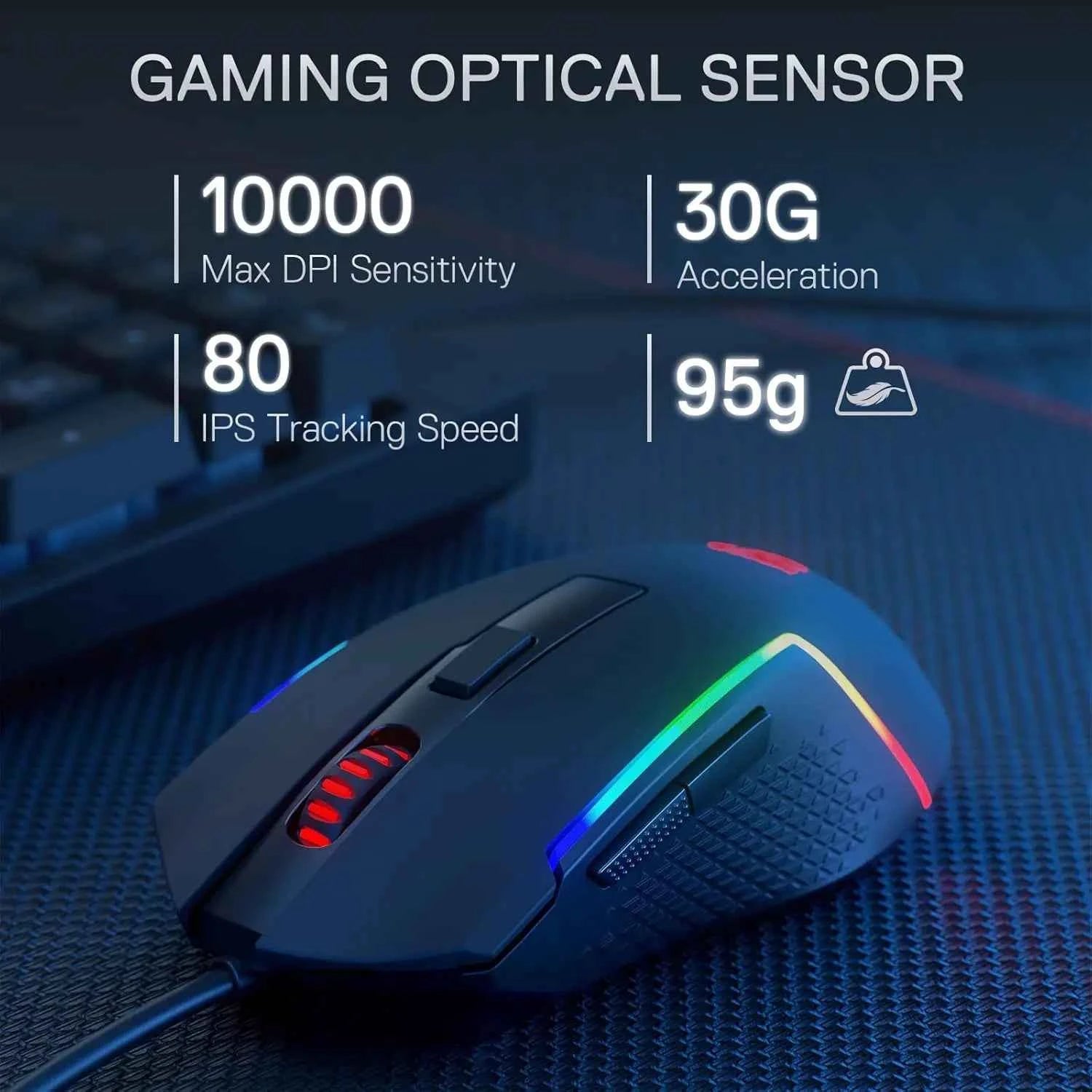 Redragon S141 Gaming Keyboard & Mouse Combo,K515 Wired RGB Membrane Keyboard and 10000 DPI Wired M616 Gaming Mouse Bundle