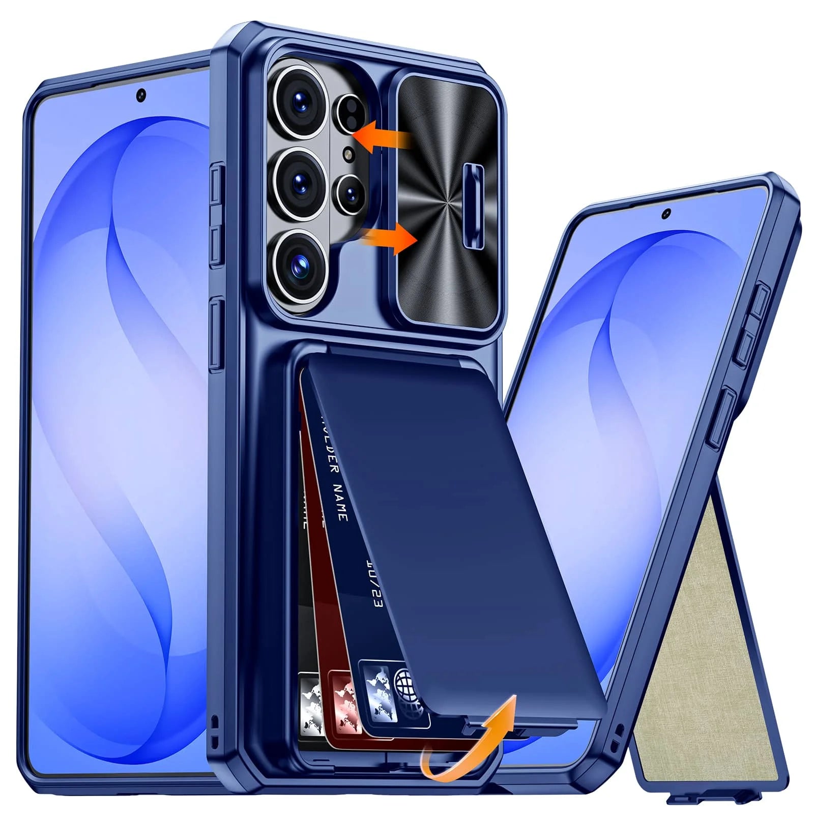 WEFOR for Samsung Galaxy S26 Ultra/S26 Plus/S26 Case Wallet, Built-in Card Holder (3-4 Cards) & Slide Camera Cover & Kickstand