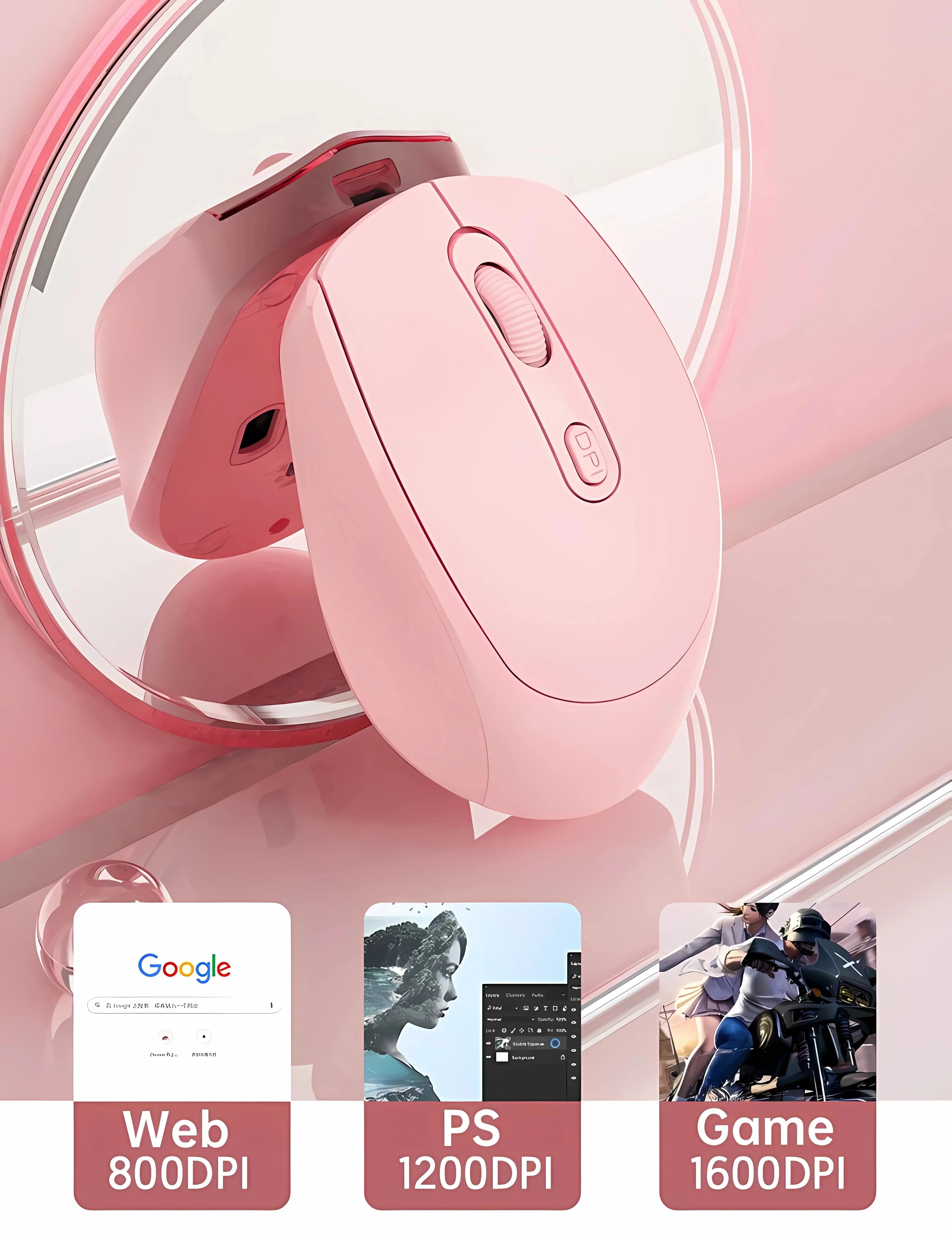 Wireless Silent Mouse Bluetooth-compatible 2.4G Dual Mode Rechargeable Optical Mouse 1600 DPI For MacBook Laptop PC Game Office