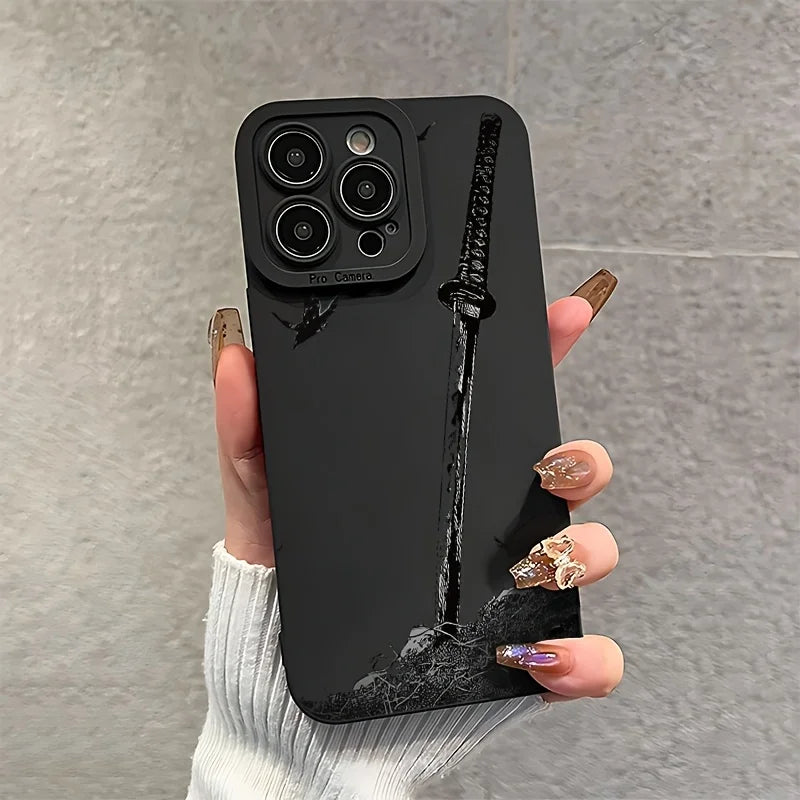 Creative sword pattern protective case for iPhone 17 to 11 Plus, Pro Max can be given as a gift to male or female friends