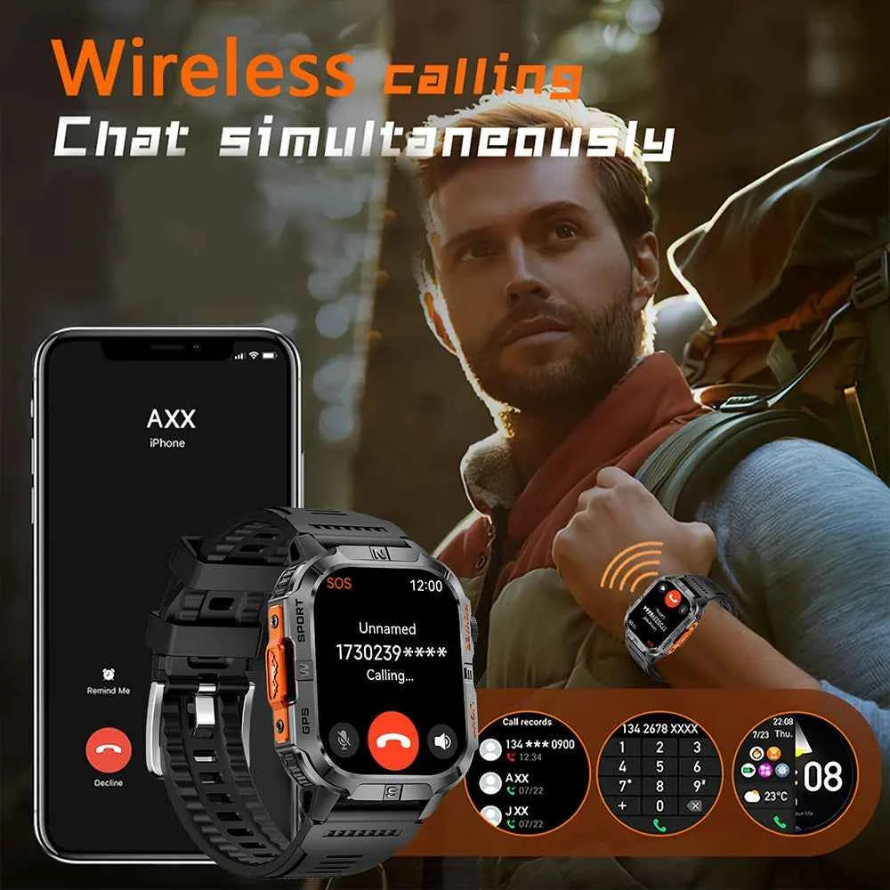 Sab 867 2026 New Outdoor Military Men's Smartwatch Is Equipped With GPS LED ...